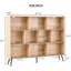 Bibliothèque en bois à 3 niveaux à 10 cubes avec 5 pieds en fer, rangement autoportant pour le salon, le bureau, la chambre à coucher