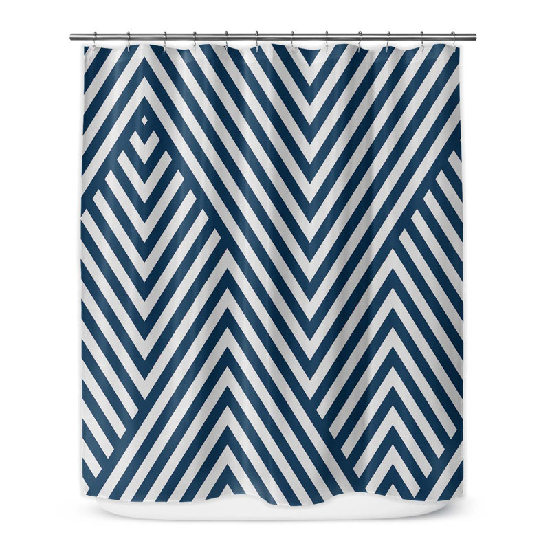 Rideau de douche simple à chevrons Swaney, H 90 po x l 70 po