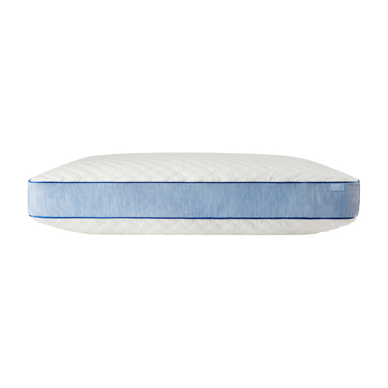 Oreiller Cool-Tech avec profil graphite, Très grand, Blanc / Bleu