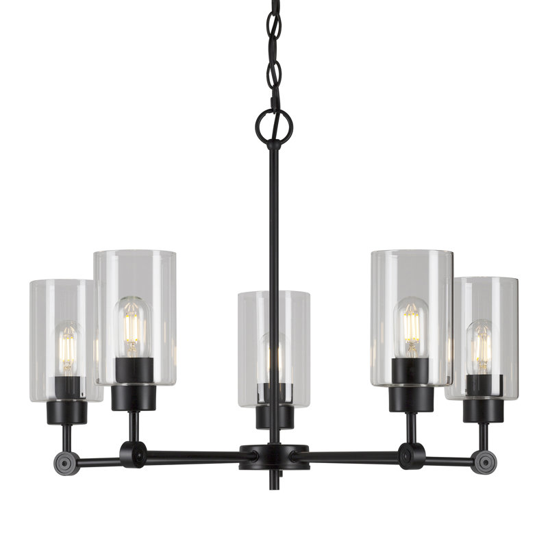 Lustre sphère 5 lumières spoutnik Cristian, Noir