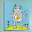 «Cat with Butterflies», reproduction sur toile tendue-19625541