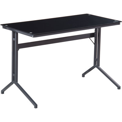 Venetia Glass Top Metal Base Writing Desk