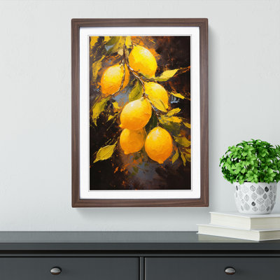 Lemon Fruit Impressionism No.2 - Single Picture Frame Print on Wood