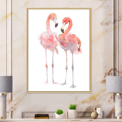 " Pink Flamingos On White II "