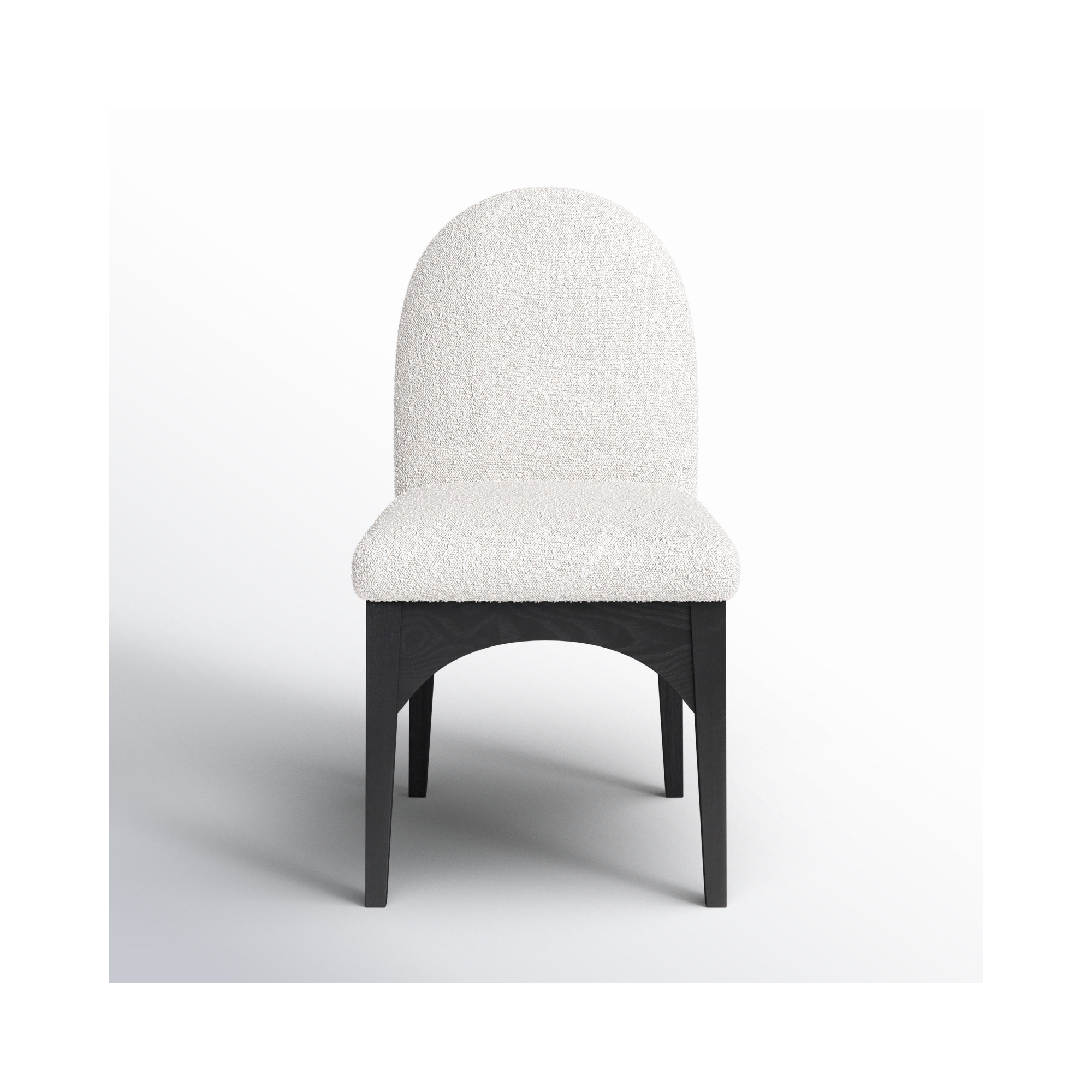 Charith Dining Chair, Cream Boucle, Black