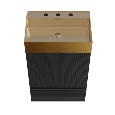 Meuble-lavabo moderne en MDF noir compact pour les petites salles de bain