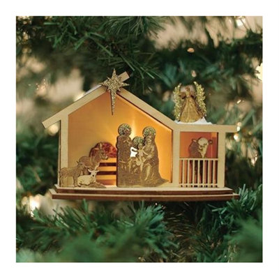 Ornement figurine suspendu crèche gingembre