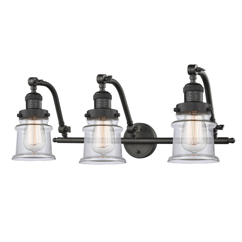 Éclairage pour salle de bain 3 lumières Alexandira, Bronze huilé, Ampoule DEL 6 watts Vinage, Transparent