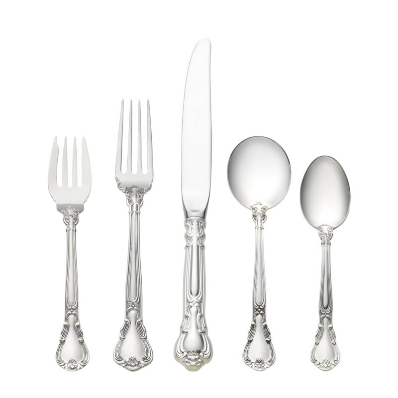 Gorham Chantilly 5-Piece Sterling Silver Flatware Set, Service for 1