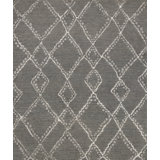 Correa Hand Knotted Wool Geometric Shapes Area Rug in Ivory/Gray