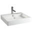 Lavabo de salle de bain rectangulaire rectangulaire en céramique avec trop-plein Studio