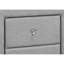 Table de chevet rembourrée en lin gris - 2 tiroirs, rangement pour la chambre à coucher 2 po