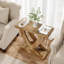 Table de bout de ferme de 23,6 po avec support en queue de poisson en croix, table d'appoint en bois étroite pour le salon ou la chambre à coucher, table de chevet rustique pour les petits espaces