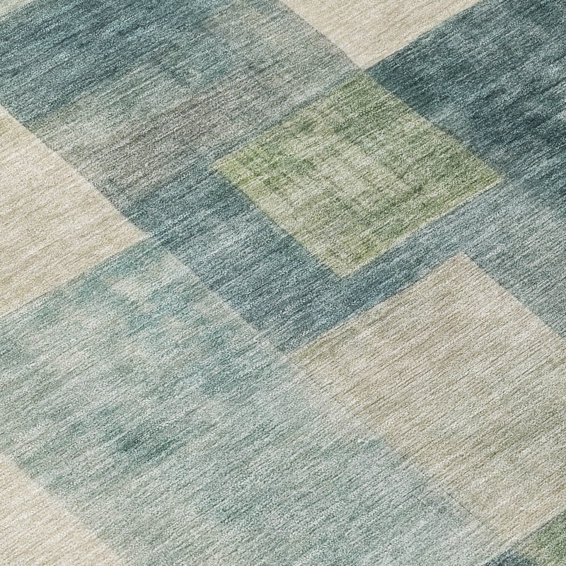 Tapis intérieur / extérieur lavable à la machine Christain ACN1262 Seafoam, Rectangle 1 pi 8 po x 2 pi 6 po