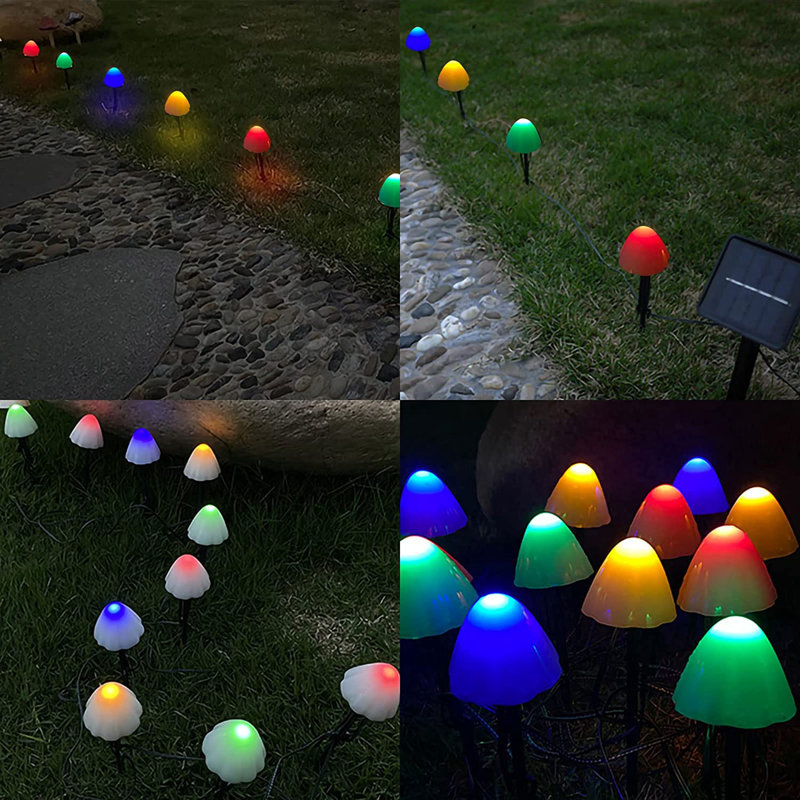 Mini lampe solaire champignon 12 lumières