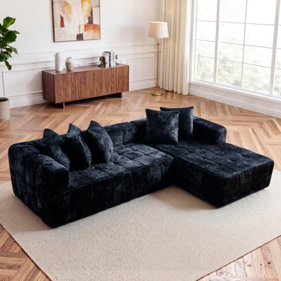 107.9"Cloud Modular Sectional Sofa Couch With L-Shape Chaise,Modern Minimalist Upholstered Couches For Living Room Bedroom,Deep Seat Corner Couch,No Assembly Required