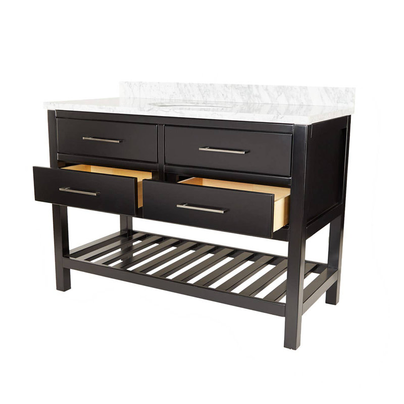 Base de meuble-lavabo double 47,25 po, Noir