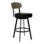 Tabouret de bar Mid-Century avec siège pivotant et dossier en bois