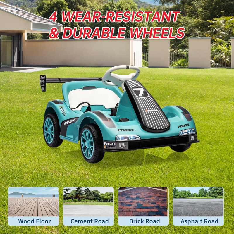 Kart électrique pour enfants avec télécommande, jouet à monter pour les tout-petits, Vert