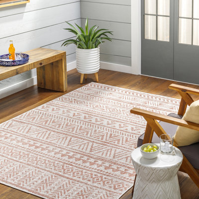 Outdoor Boho Rug Pink/Ivory_EAG2430