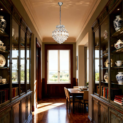 3 - Light Empire Chandelier With Crystal Accents