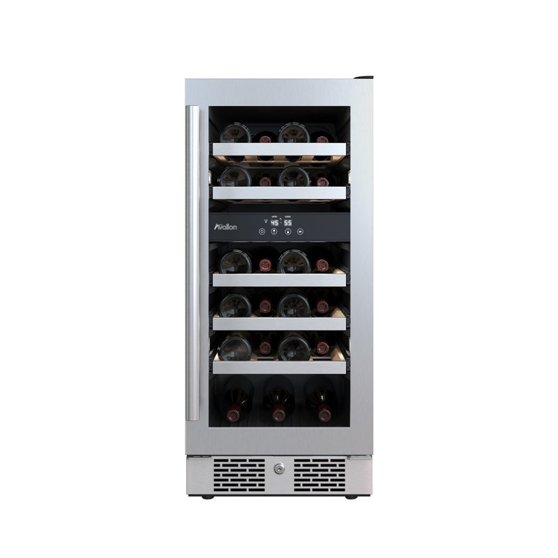 23 Bottle and 8 Can Dual Zone Built-In Wine Refrigerator, Left Handed