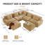 Canapé modulaire modulaire avec assise profonde en velours côtelé et sans assemblage-1448761349