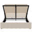 Lit plateforme tapissier beige avec amplement d'espace de rangement