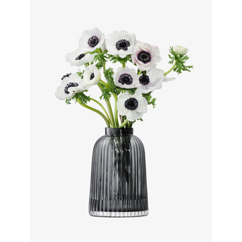 Handmade Glass Table Vase,  7.874" H x 5.315" W x 5.315" D, Gray