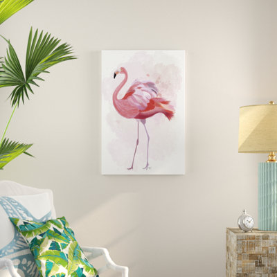 «Fluffy Flamingo 1», peinture sur toile