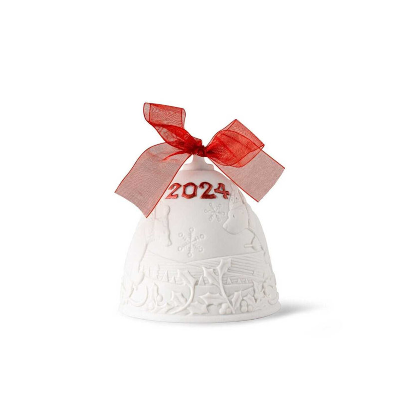 2024 Christmas Bell, White/Red