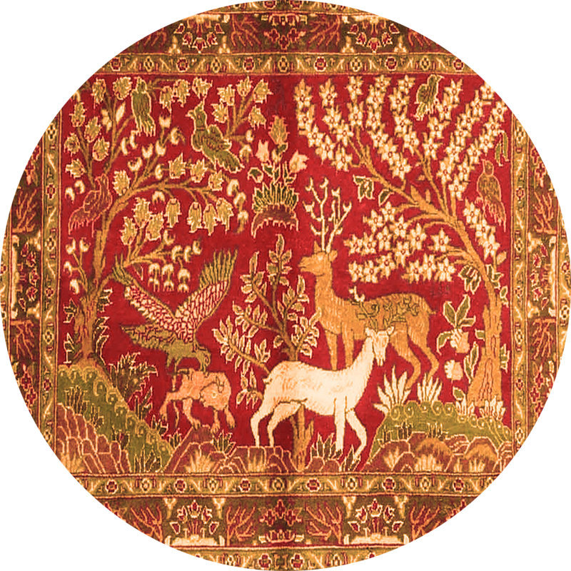 Tapis orange, Rond 7 pi