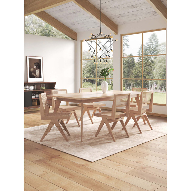 Chaise de salle à manger Hamlet en canne naturelle - ensemble de 2