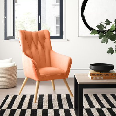Antonio Upholstered Linen Wingback Chair