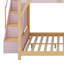 Lit superposé moderne en bois avec escalier sécuritaire et lumières DEL-133479359-133479360