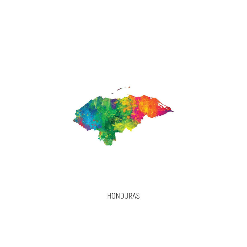 MTO2979-Carte du Honduras, H 18 po x l 12 po x 1,5 po