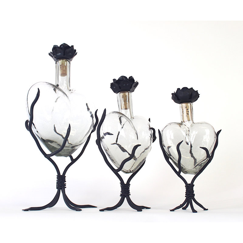 Bouteilles décoratives en verre anibar, H 17 po x l 10 po x P 6 po, Transparent