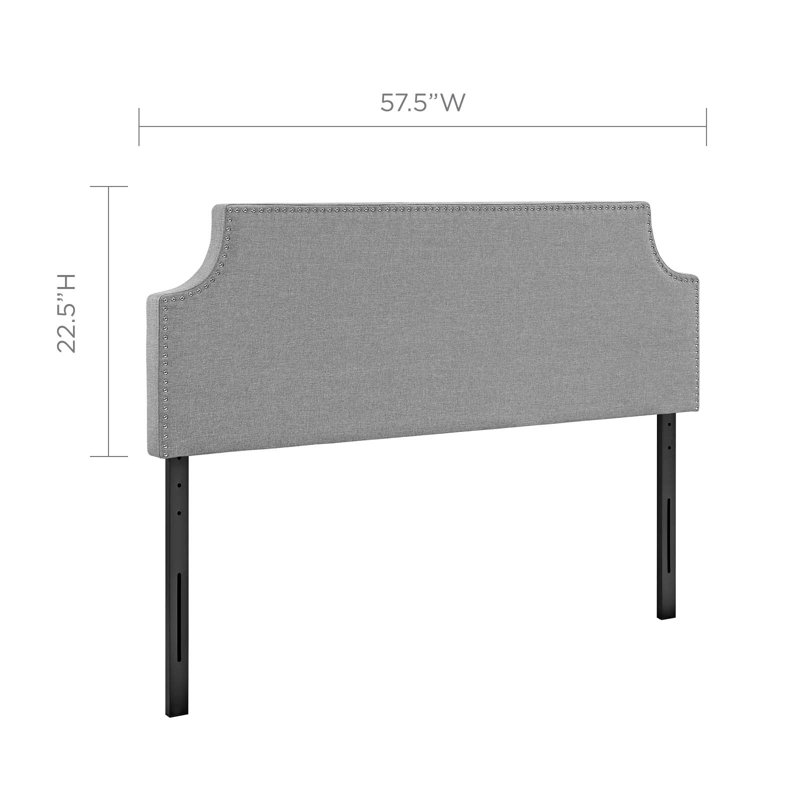 Tête de lit double en vinyle Laura, Double, Light Grey Velvet