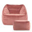 Natalia Velvet Armchair Bean Bag and Square Footstool-63657000
