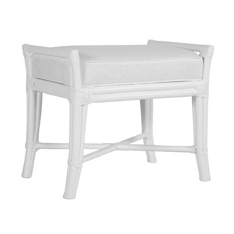 Malacca Upholstered Bench, White
