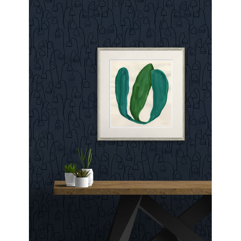 Floral Wallpaper by Susan Hable, Black/Cream