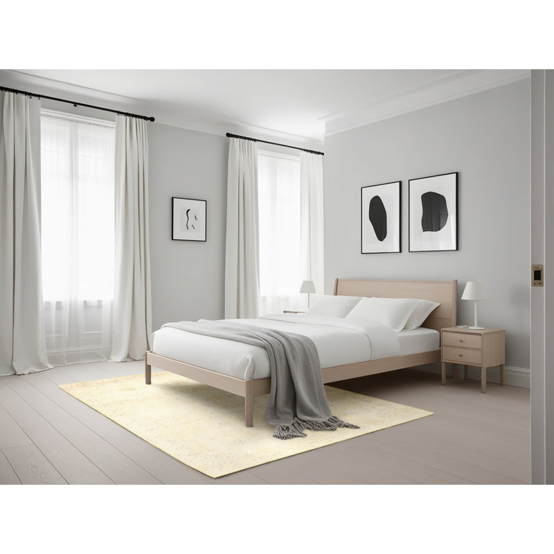 Tapis beige traditionnel/brun léger Primey, Rectangle 5 pi x 7 pi