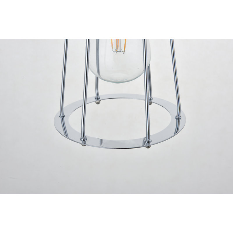 Luminaire suspendu en forme de cloche à 1 lumière Shanahan, Chrome