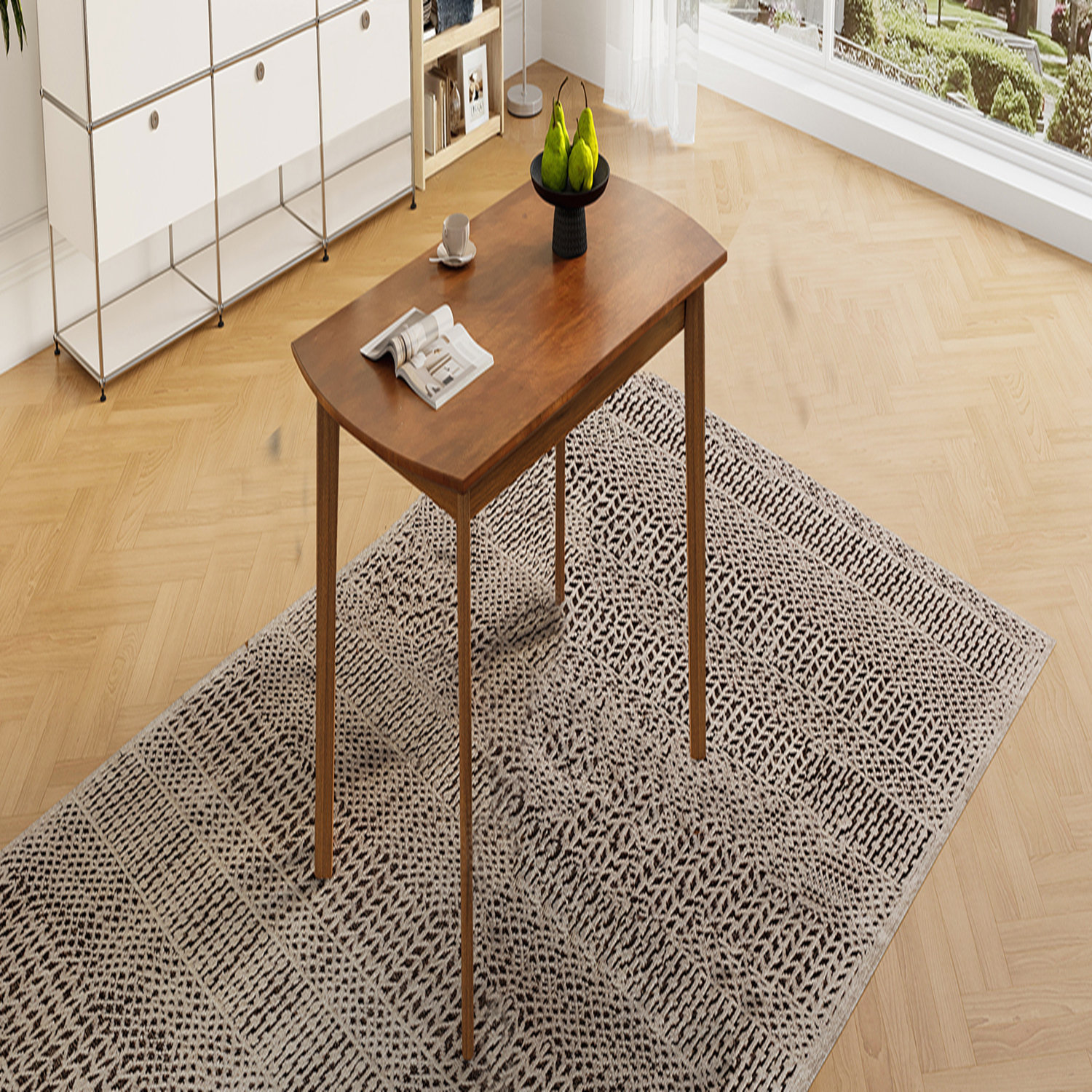 George Oliver 47 Inch Mid Century Modern Dining Table, Solid Wood ...
