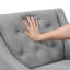 Fauteuil d'appoint Ginna, polyester capitonné à boutons bleu mer-133658838