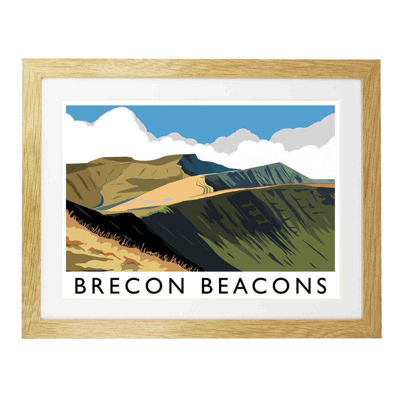 Brecon Beacons by Richard O'Neil - Print, 44 cm H x 54 cm W x 2.2 cm D, Oak Wood Frame