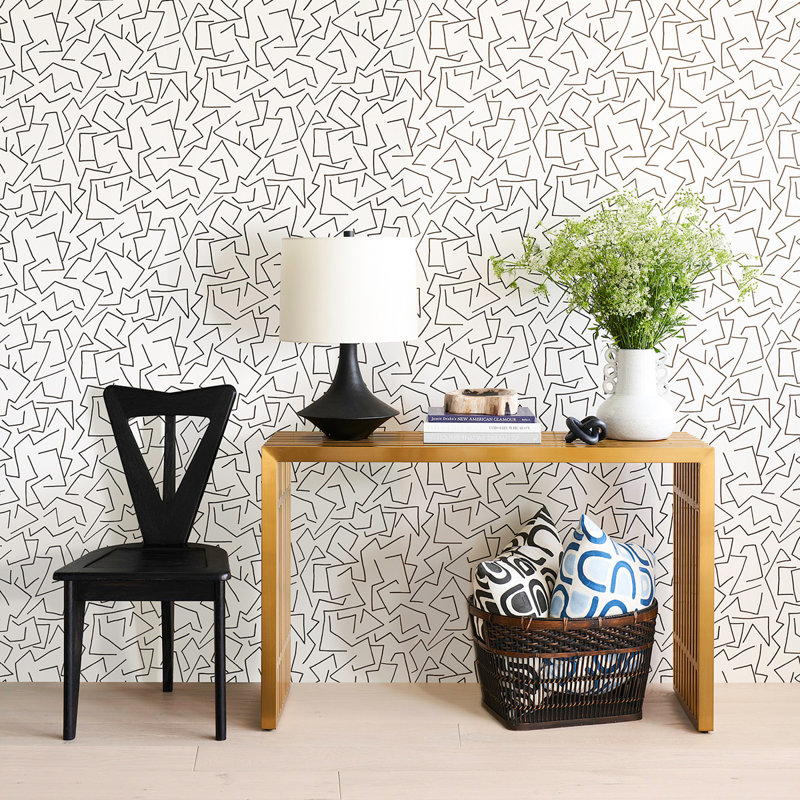Schumacher x Hadiya Williams Tangent Wallpaper, Ivory