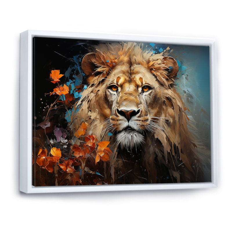 Lions sans énergie I - impression, H 30 po x l 40 po x P 1,5 po, Cadre flottant blanc