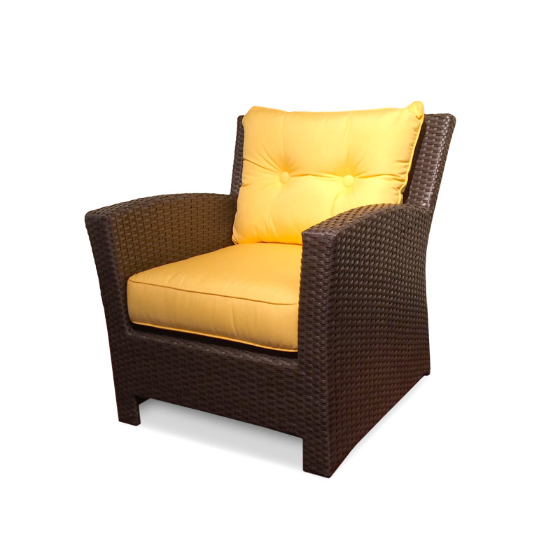 Chaise de patio avec coussins sunbrella Vandewa, Cayenne