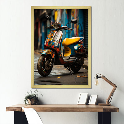 Urban Scooter Street Art, reproduction d'art sur toile